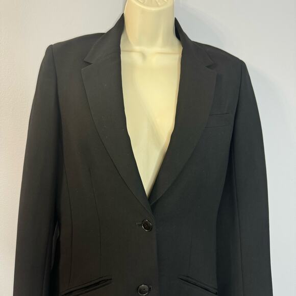 Alexander Wang Black Single Breasted Blazer Structure Wool Blend Women's 4 - Picture 3 of 10
